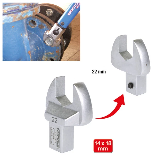 KS Tools Einsteck-Maulschlüssel 14x18 Mm – Mit Stiftsicherung, Verchromt, 6-Kant, Für Professionellen Einsatz