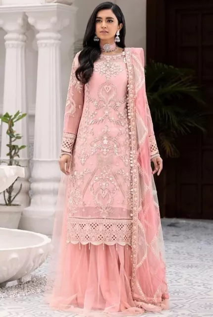 Abito da Sposa Pakistano Indiano Abbigliamento Designer Anarkali Salwar Kameez 2