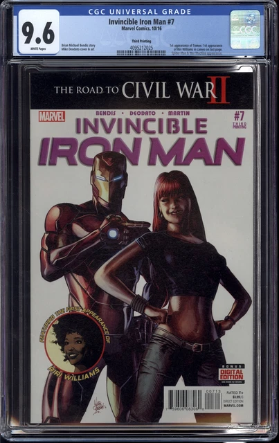 INVINCIBLE IRON MAN #7 (2016 Marvel) CGC 9.6 NM+ 3rd Print 1ST RIRI WILLIAMS