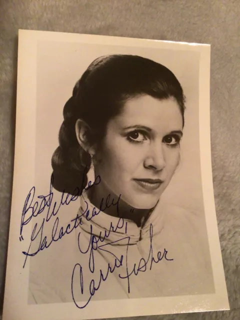 Carrie Fisher Rare Star Wars Galactically Yours Signed Photo 7 X 5 Princess Leia