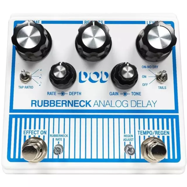 Pedal analógico de efectos de retardo cuello de goma DigiTech DOD con ritmo de toque