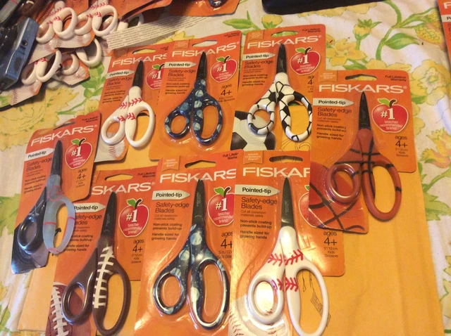 Tijeras para niños 8 Fiskars 5" pulgadas punta puntiaguda, cuchillas borde de seguridad nuevas envío gratuito