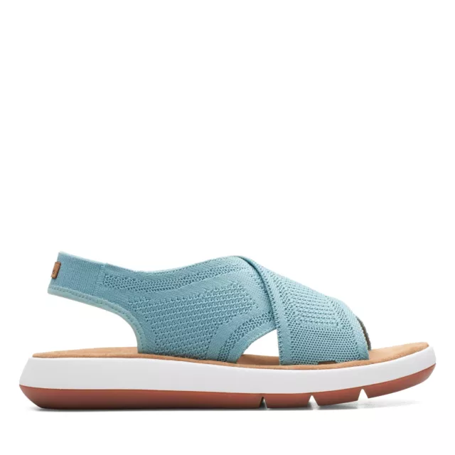 Clarks Womens Jemsa Dash Green  Active Cross Strap Slide Sandals Shoes