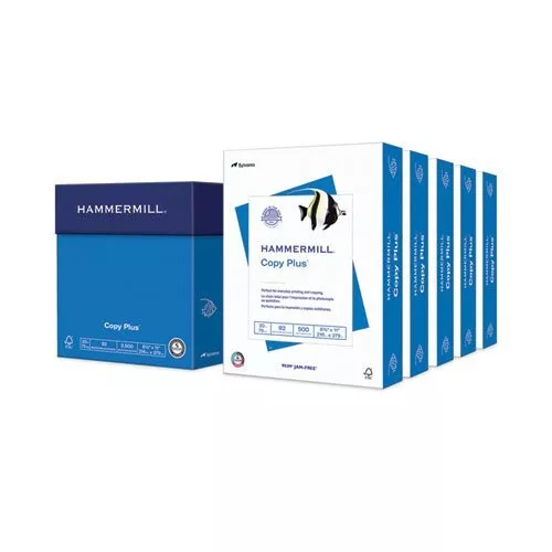 Hammermill Copy Plus Print Paper, 92 Bright, 20 lb, 8.5 x 11, White, 500