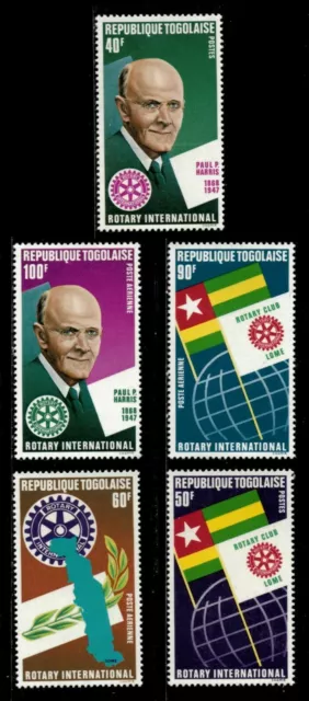 Togo 1972 - Rotary Club International - Set of 5v - Scott 821-22, C183-85 - MNH