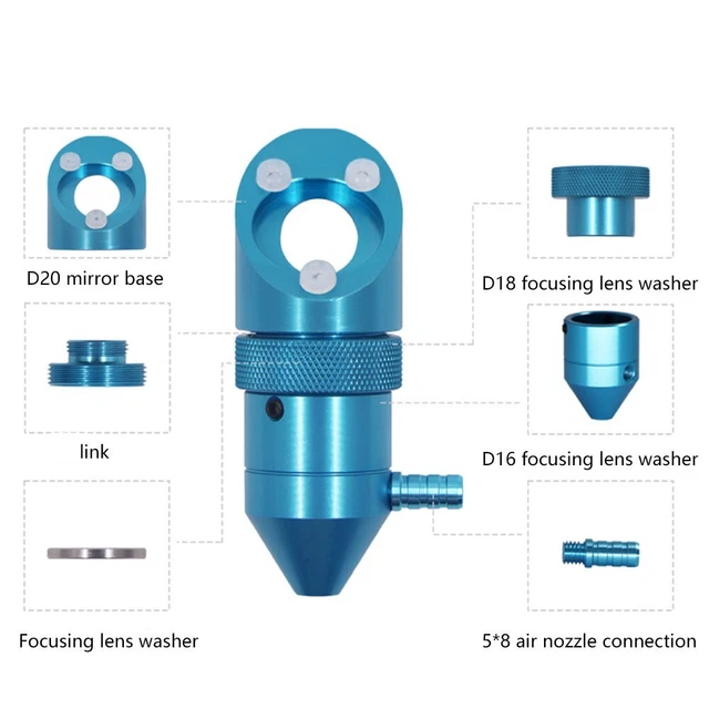 Tête Laser CO2 Cloudray Pour Graveur/découpeuse K40 - Objectif FL50,8mm, Miroir D20mm, Pièce De Rechange Neuve