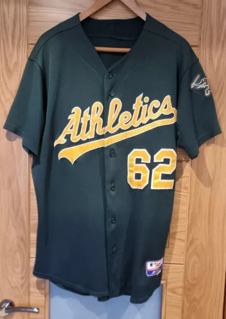 Camicia da baseball uomo Majestic Oakland Athletics vintage n. 62