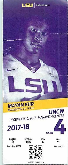 Ticket College Basketball UNCW 2017 - 18  12.10 - LSU Tigers