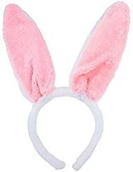 Easter Pink White Fuzzy Bunny Rabbit Ear Baby Cosplay Party Costume Headband