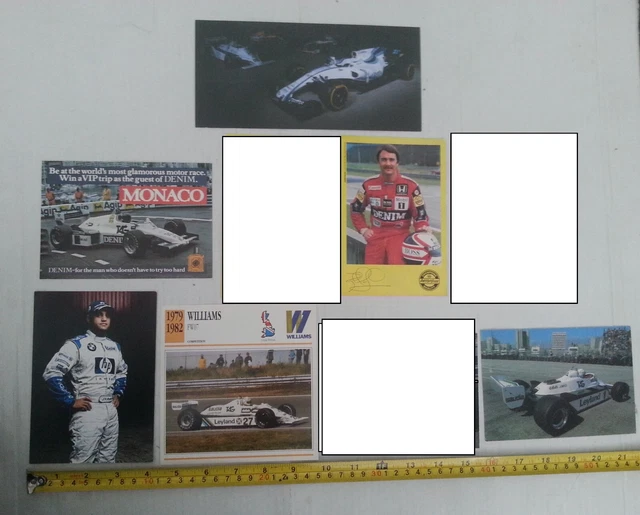 DRIVER WILLIAMS / CARTE PROMOZIONALI / VOLANTINO dal 1981-2017 Lotto di 6 (F1 / FORMULA 1)