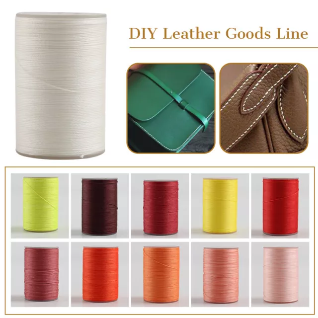 0.45mm*80m Roll Waxed Thread Leather Sewing Craft Line Hand Stitching 40 Colors