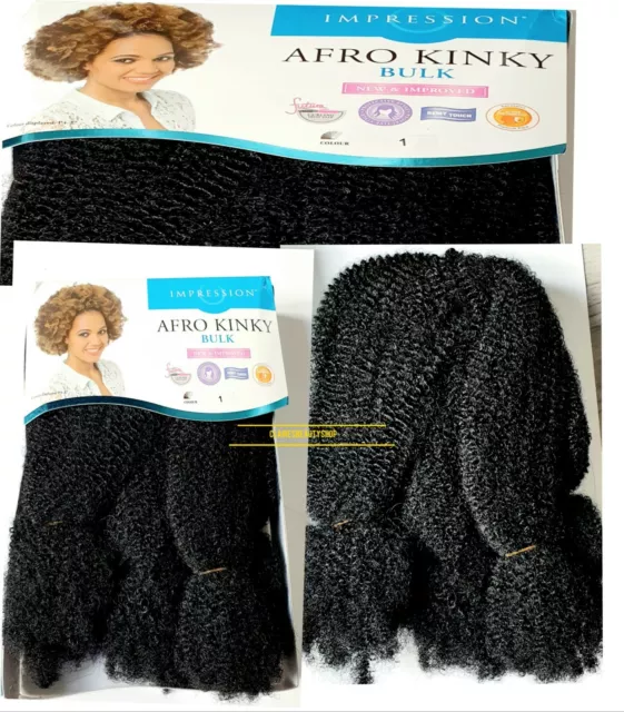 3 PACKS OF 24" impression AFRO KINKY BULK BRAIDING HAIR EXTENSIONS