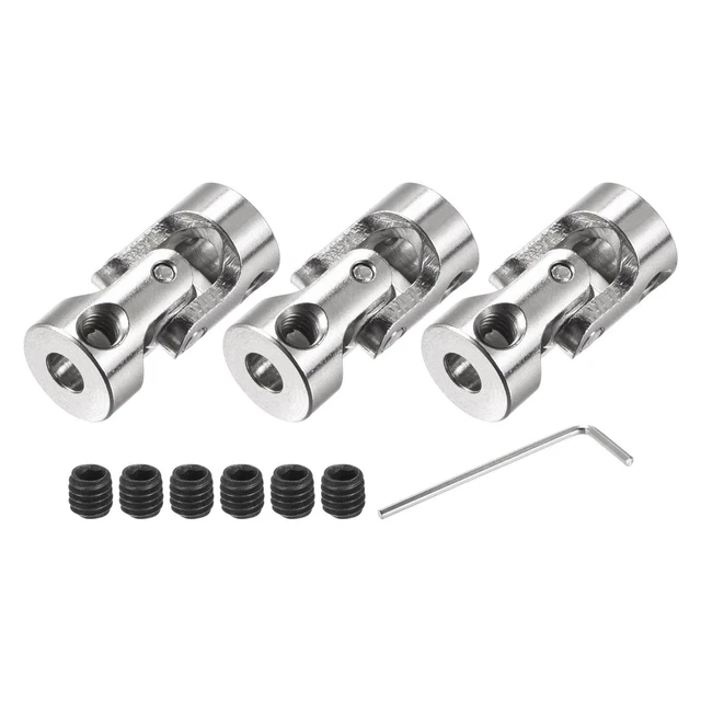 3pcs Rotating Cross Joint Shaft Clutch 4mm to 6mm Internal Length L23 x D11