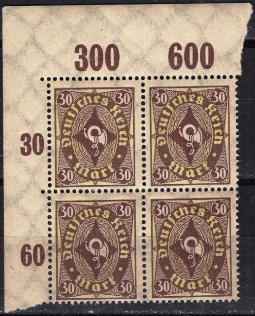 Deutsches Reich Michelnr. 208 - Bogenteile Rand links und oben, postfrisch A