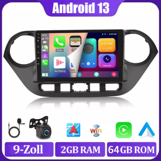 Autoradio Carplay GPS Für Hyundai i10 II IA/BA 2013-2019 Android 13 WiFi 2+64GB