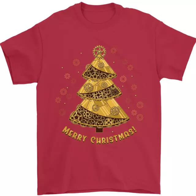 Steampunk Árbol de Navidad Camiseta Hombre 100% Algodón