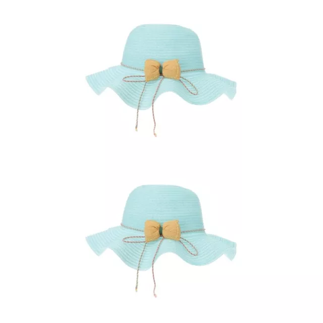 2 Pack Sun Hat Straw Child UV Protection Clothing Kids Hats with Summer for