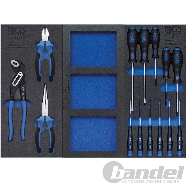 BGS INSERTI CARRELLO OFFICINA 3x VANI PORTAVITI-SET PINZE 14-pz.