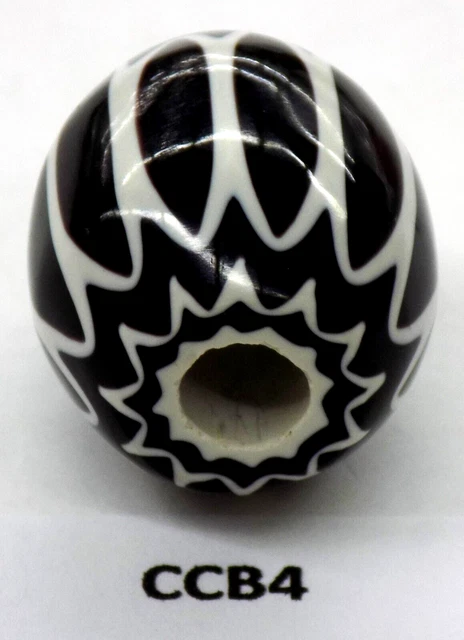 BLACK Chevron Collector African Trade Bead Howard Collection CCB4 Bg 53