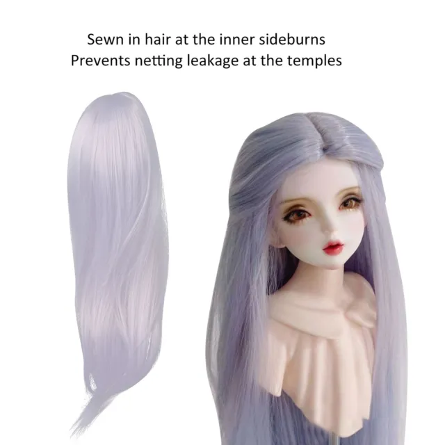 1/3 Ball Jointed Doll Wig Centre Parting High Temperature Doll Wig(Blue) REL