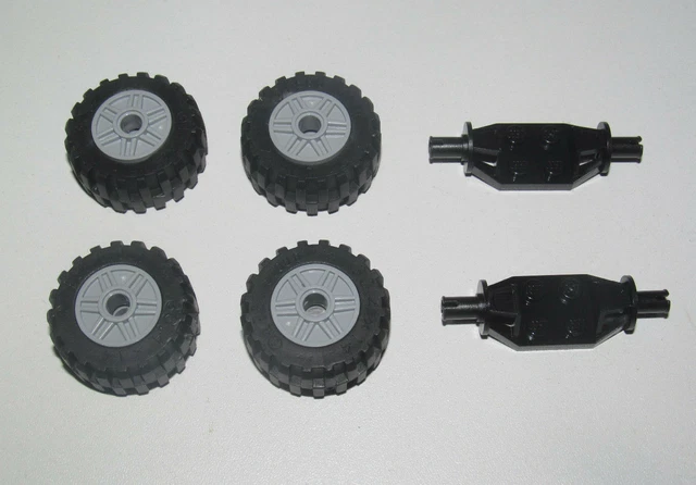 Lego ® Lot x4 Roue Voiture Jante Pneu Essieu Tire Car Wheel 55981+56891+47720