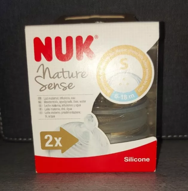 NUK Nature Sense Silikon Trinksauger Größe S (Muttermilch, Tee) 6-18 Monate