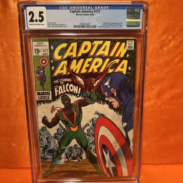Captain America 117 Sept 1969 Key Issue 1st Appearance of Falcon CGC Graded 2.5