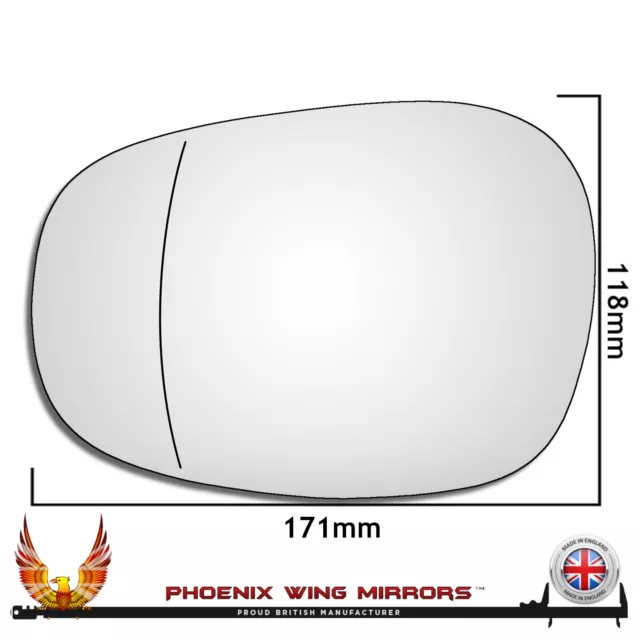 Left Hand Passenge Side BMW 3 Series 2008-2013 Wide Angle Wing Door Mirror Glass