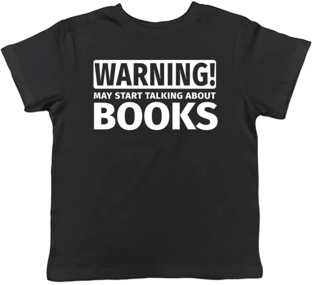 Warning May Start Talking about Books Childrens Kids Boys Girls T-Shirt