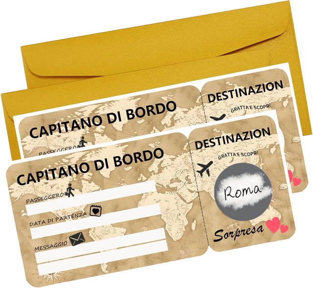 Buono di viaggio | adesivo grattare, carta d'imbarco | regalo per coppie | adesivo da grattare | buono per viaggio | idee regalo, viaggio a sorpresa