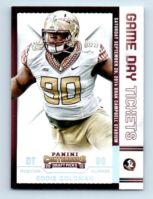 2015 Panini Contenders Draft Picks Game Day Tickets Eddie Goldman Florida State