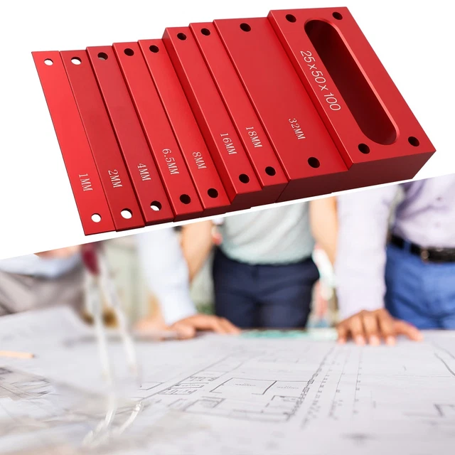 Precise Metric Setup Blocks 9pcs Aluminium Bars for Table Saw and For Router