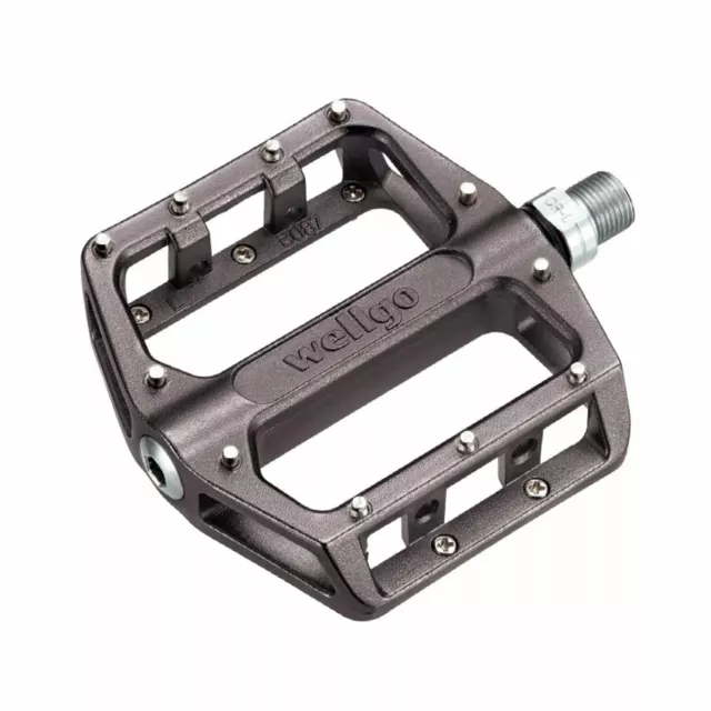 Wellgo B087U Flat Platform 9/16" Mountain Bike Pedals - Silver