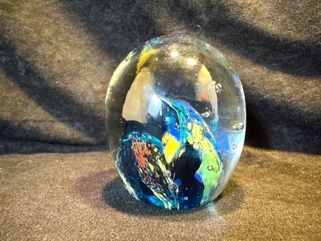Hand Blown Lead Crystal Art Glass Paperweight