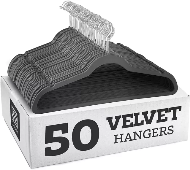 Zober Premium Quality Space Saving Velvet Hangers Strong and Durable Hold Up to