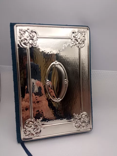 Libro degli ospiti con copertina in argento, nuovo da fondo di magazzino