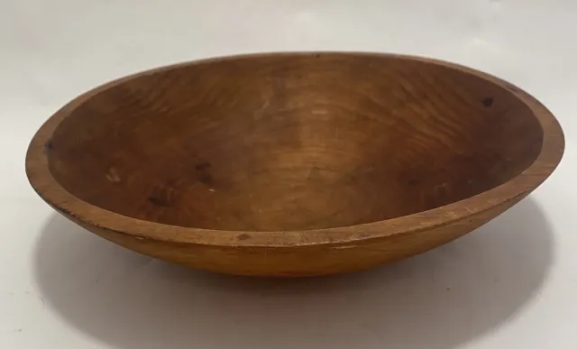 Antique Hand Carved Wood Dough Bowl 8.5" x 9.25"