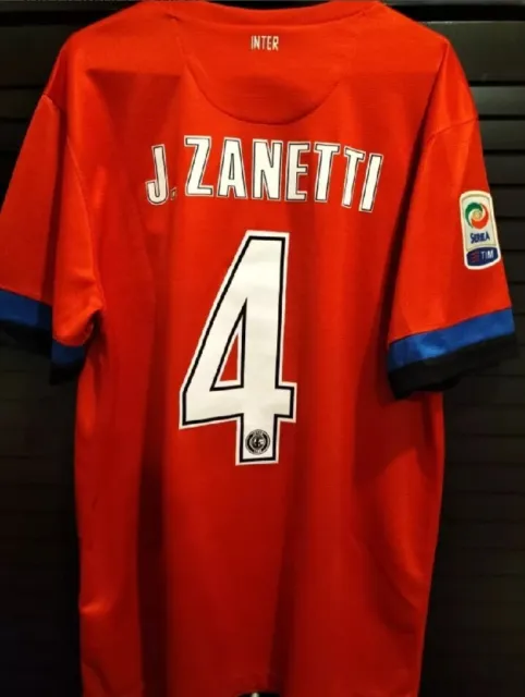 2012/13 Inter Milan Away Jersey #4 Zanetti Nike Internazionale RARE LARGE