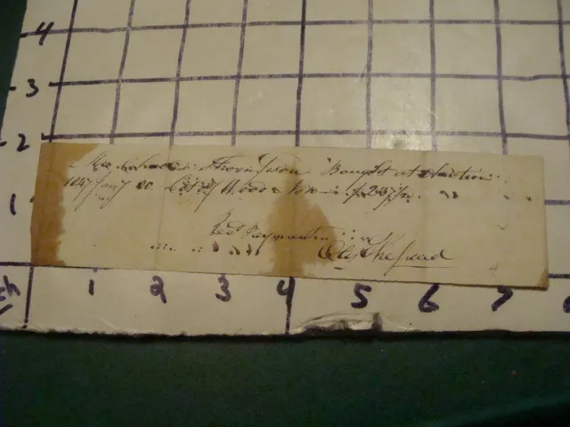 Orig HAND WRITTEN BILL -- 1847 -- bought at aucion -- lots of wood
