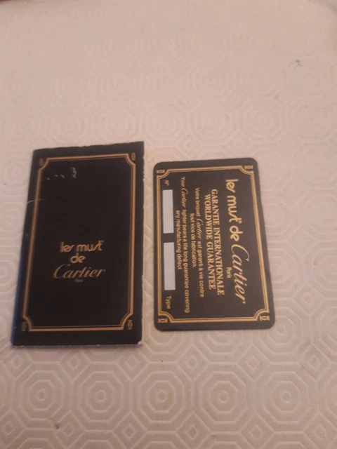 CARTIER GARANZIA E libretto istruzioni per accendino Lighter Briquet Color Black