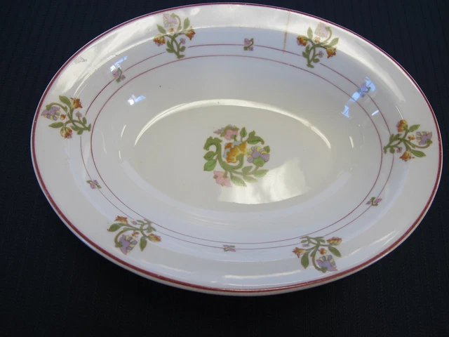 St Albans O P Co Syracuse China 8 7/8"  Oval Vegtable Serving Bowl MPRR Pattern