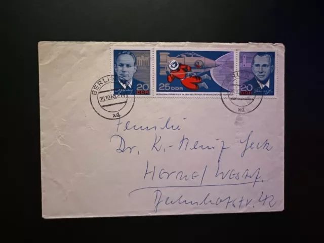 Raumfahrt - 1965 - Bedarfsbrief mit DDR-Kosmos-Briefmarken