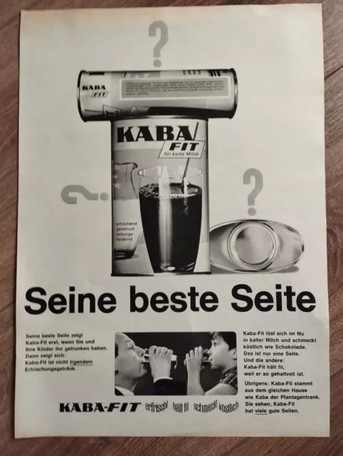 ORIG WERBUNG REKLAME 1964  KABA  FIT  Kakao Getränk  Plantagengetränk