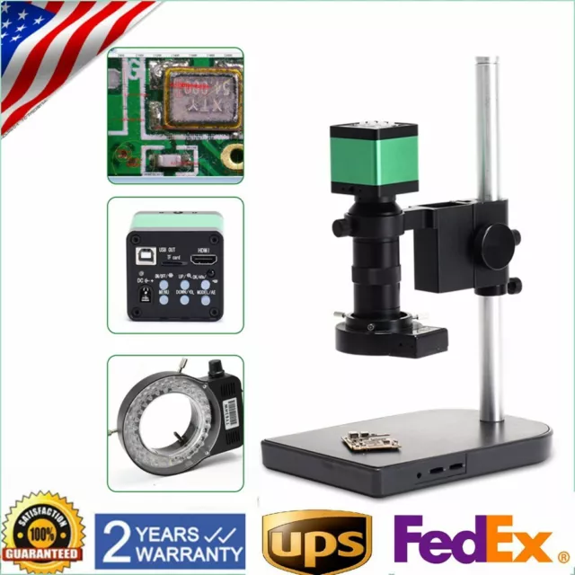 100X 48MP 1080P 60FPS HDMI USB Industrial C-Mount Lens Microscope Digital Camera