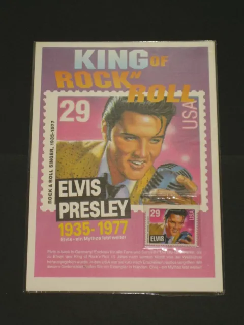 Gedenkblatt US Briefmarke Elvis Presley "King Of Rock'N' Roll"  15th Anniv. 1992