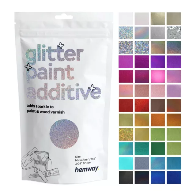 Glitter Wall Paint Microfine 0.1mm Additive Hemway for Emulsion Bedroom Kitchen