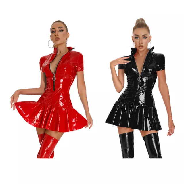 Women Bodycon Music Dresses Stand Collar A-Line Clubwear Stocking Sexy Lingerie