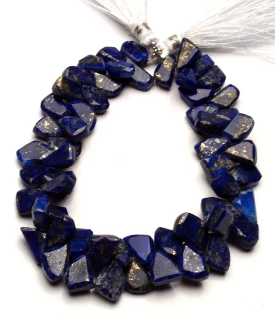 Natural Lapis Lazuli Gem 9 to 11 mm Size Faceted Cut stone Shape Beads 8" Strand