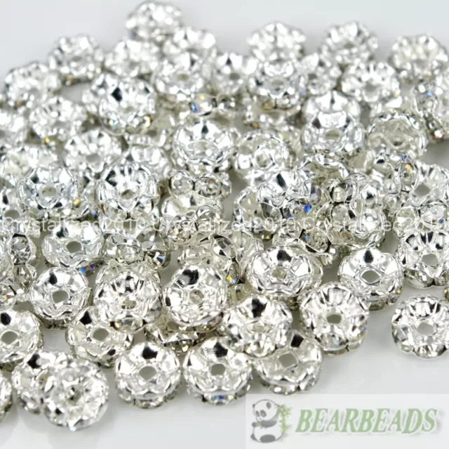 100Pcs Czech Crystal Rhinestone Wavy Rondelle Spacer Beads 4mm 5mm 6mm 8mm 10mm