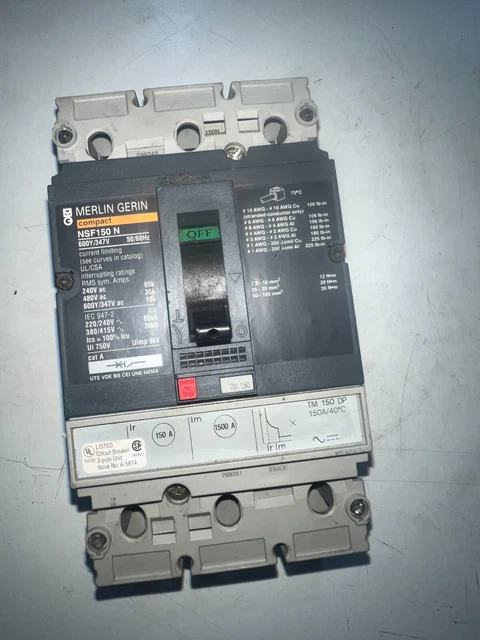 Merlin Gerin Compact NSF150 N 150A 3P 600Y/347V circuit breaker used Merlin Gerin Compact NSF150 N 150A 3P 600Y/347V circuit breaker used